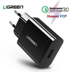 Ugreen USB Charger 18W Quick Charge 3.0 Mobile Phone Charger for iPhone Fast QC 3.0 Charger for Huawei Samsung Galaxy S9+ S10