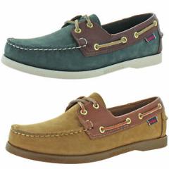 Sebago Men's Sinnaker Nubuck Leather Moc Toe Slip On Casual Boat Shoes