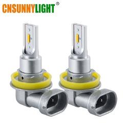 CNSUNNYLIGHT H11 9005/HB3 9006/HB4 LED Car Fog Light Headlight Bulb 2400Lm 6000K White 3000K Yellow H9 H8 H16 Auto Front Foglamp