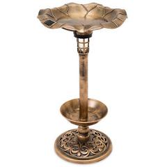 BCP Solar Lighted Birdbath w/ Planter - Bronze