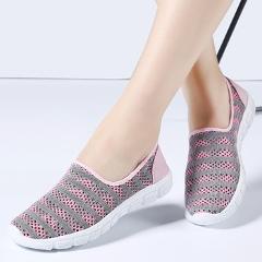 STQ 2019 Summer women shoes women Breathable Mesh sneakers shoes ballet flats ladies slip on flats loafers shoes Plus size E39