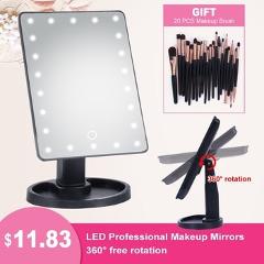 LED Professional Lighted Makeup Mirrors With Adjustable LED Light 16/22 Touch Screen Mirrors For Beauty Makeup Eyelash Brush