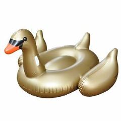 Swimline Golden Swan 75 Inch Inflatable PVC Giant Rideable Raft Pool Float