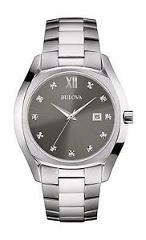 Bulova Men's Quartz Diamond Markers Deep Gray Dial Bracelet 42.5mm Watch 96D122