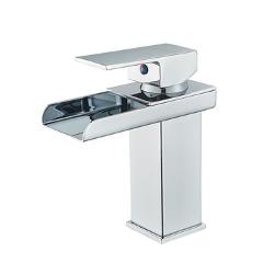 Wholesale And Retail Deck Mount Waterfall Bathroom Faucet Vanity Vessel Sinks Mixer Tap Cold And Hot Water Tap