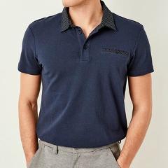 Navy Men's Cotton T-Shirt - Short Sleeve Polo T-shirts Advanced Cell TMNSS19BO0011