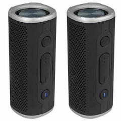 (2) Rockville ROCK LAUNCHER BK Portable Waterproof Bluetooth Speakers w/ TWS