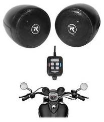 (2) Rockville RockNRide 3" Powered Bluetooth Metal Motorcycle Handlebar Speakers