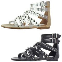 Steve Madden Women's Shift Embellished Multi-Strap Flat Gladiator Sandals