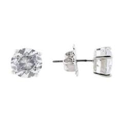 CZ by Kenneth Jay Lane Womens Radiant Rounds Silver Post Earring 4 CTTW 5860