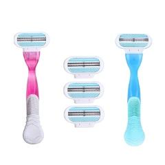 1 Razor Handle 4 Razor Blades Manual Shaving Women Razors Blade Shaving Hair Safety  Lady Razor Head