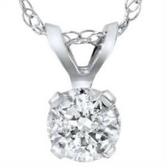 1/3ct Solitaire Diamond Pendant 14 Karat White Gold