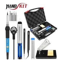 HANDSKIT 60W 110V 220V Soldering Iron Kit Electric Adjustable Temperature Soldering Iron With Soldering Iron Tips Stand Tools