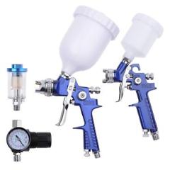 2 HVLP 1.0mm 1.4mm Air Spray Nozzle Gun Kit Primer Gravity Feed Paint 30-80PSI