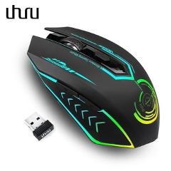 UHURU Gaming Mouse 2.4G Rechargeable Wireless 5 Buttons Changeable LED Color Ergonomic 10000 DPI PC Mouse for Computer Gaming