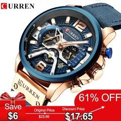 Curren Mens Watches Top Brand Luxury Chronograph Men Watch Leather Luxury Waterproof Sport Watch Men Male Clock Man Wristwatch