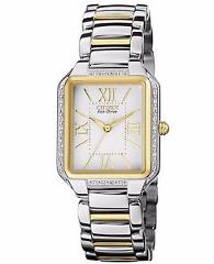 Citizen Eco-Drive Women's EM0194-51A Diamond Bezel Two Tone Watch