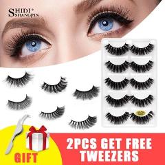 SHIDISHANGPIN 5 pairs eyelashes 3d mink lashes natural long 1 box mink eyelashes 1cm-1.5cm 3d false eyelashes full strip lashes