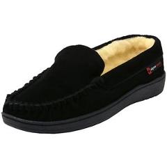 Alpine Swiss Yukon Mens Suede Shearling Moccasin Slippers Moc Toe Slip On Shoes