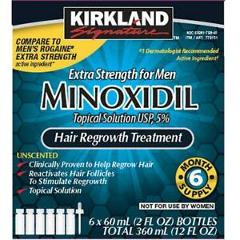 Kirkland Minoxidil 5% Extra Strength Hair Loss Treatment Regrowth 6mo Men CHOP