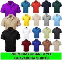 Guayabera Men's Cuban Beach Wedding Short Sleeve Button-Up Casual Dress Shirt