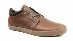 Globe Mens GS Chukka Brown Leather Skateboarding Casual Sneaker Shoes