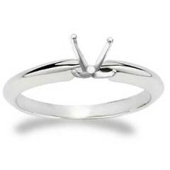 4-Prong Solitaire Engagement Ring Setting White Gold 14K