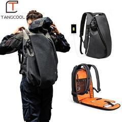 Tangcool Fashion Men Backpack for Laptop 17.3"USB Port Waterproof Travel Backpack Large Capacity College Student School Backpack