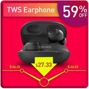 HAVIT Bluetooth Earphone V5.0 TWS Mini Wireless Earbuds In-ear Sport IPX5 Waterproof with 2200mAh Box Rechargeable Headset I93