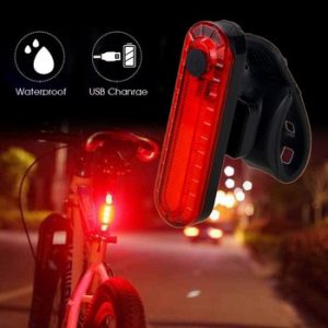 Mini USB Bike Taillight Rechargeable Rear Lamp Safety Warning Light Red/Blue+red Light for Night Cycling