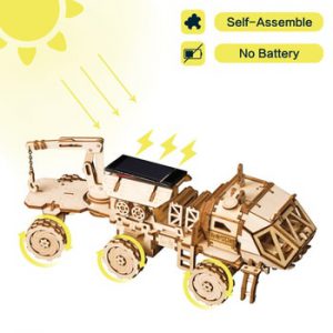 Robotime Creative DIY 3D Discovery Rover Moveable Solar Energy Powered Model Building Kits Toy Gift for Child Adult LS504