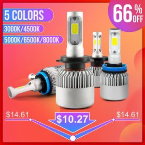 hlxg 2X 3000K H4 LED H7 H11 H8 HB4 H1 H3 HB3 Auto S2 Car Headlight Bulbs 72W 8000LM Car Styling 6500K 4300K 8000K led automotivo