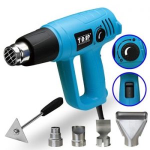 TASP 2000W Hot Air Gun Electric Heat Gun - Variable Temperature 60~600C - 3 Temp Settings - 5 Nozzles & Scraper Power Tools