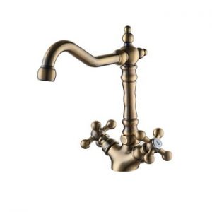 LEDEME Europe Style Basin Kitchen Faucet Total Brass Bronze Finished Swivel Bathroom Faucet Mixer Tap Sink Tap 360 Degree L4019C