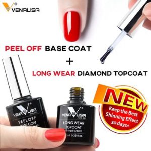 VENALISA Peel Off Base Coat Water Base Coat Long Wear Diamond Nowipe Top Coat New Arrival Basic Nail Gel Polish Shinning TopCoat