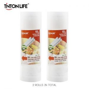 TINTON LIFE 15cm*500cm 2 Rolls/set Vacuum Sealer Storage Bags Grade for Sous Vide and Foodsaver