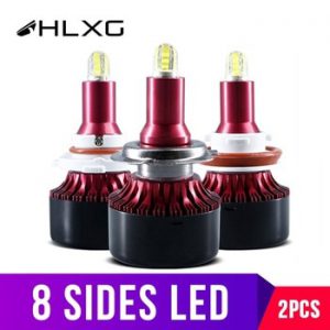 hlxg 8Sides CSP 13500LM H8 H11 Fog lights h7 LED Headlight HB3 9005 HB4 H3 5202 880 881 H27 LED H1 9012 HID2 Auto Lamp 12V 6000K