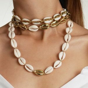 2019 Puka Natural gold cowrie Shell necklace women best friend cowry seashell necklace bijoux collier femme bohemian jewellry