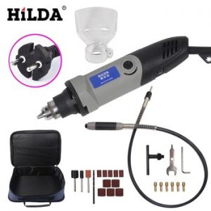 HILDA 400W Mini Electric Drill Grinder  Variable Speed Dremel style Rotary Tool Mini Drill with Flexible Shaft and Accessories