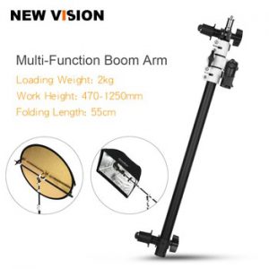 Holder Bracket Swivel Head Reflector Disc Arm Support with Telescopic Boom Arm Top Light Sandbag for Speedlite Mini Flash Strobe