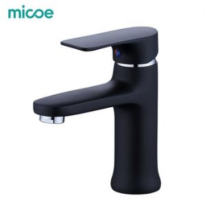 Micoe 2019 New Basin Faucet Contemporary Bathroom Faucet Painted Brass Single Handle Single Hole Hot and Cold Faucet Deck Assemb