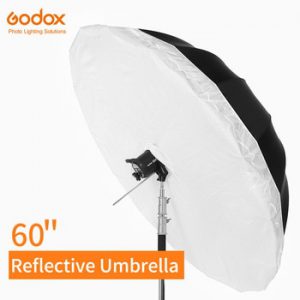 Godox 60 inch 150cm Silver Black Reflective Umbrella Studio Lighting Light Umbrella with Large Diffuser Cover