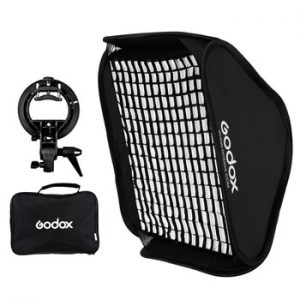 Godox Ajustable Flash Softbox Grid 80cm * 80cm + S type Bracket + Honeycomb Grid  Mount Kit for Flash Speedlite Studio Shooting