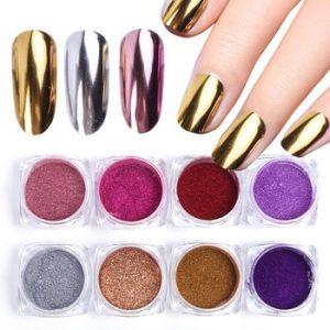 Mirror Nail Art Glitter Powder Holographic Metallic Rose Gold Sliver Dust Sequins UV Gel Nail Chrome Pigment Decoration CHC/ASX