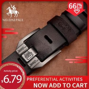 NO.ONEPAUL Genuine Leather For Men High Quality Black Buckle Jeans Belt Cowskin Casual Belts Business Belt Cowboy waistband