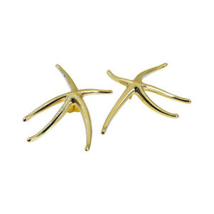 Elsa Peretti Starfish Yellow Gold Large Studded Nautical Earrings