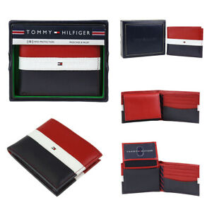 Tommy Hilfiger Men's Leather Wallet Passcase & Valet Billfold RFID Protection