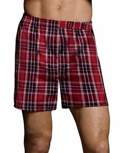 Hanes Mens Tartan Boxers 5 pack Comfort Flex Waist TAGLESS Assorted Color