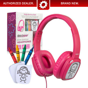 Kids Pink Customizable Over-Ear Headphones with Safe Volume Limiter