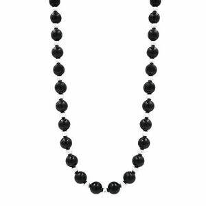 Tiffany & Co. Vintage Sterling Silver Black Onyx Bead Necklace 31in